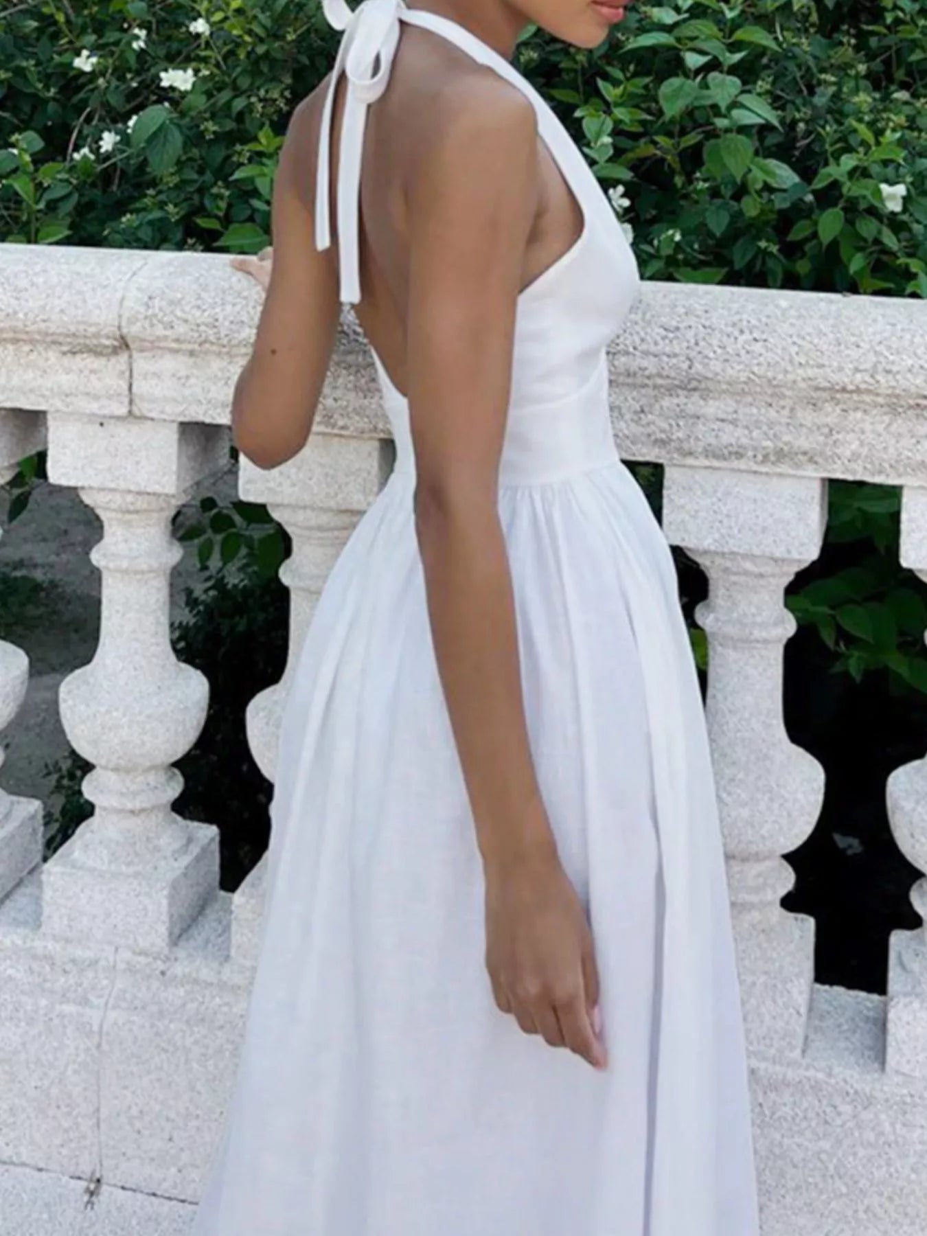 Halter Neck Flowy Maxi Dress – US Zona Markeplace