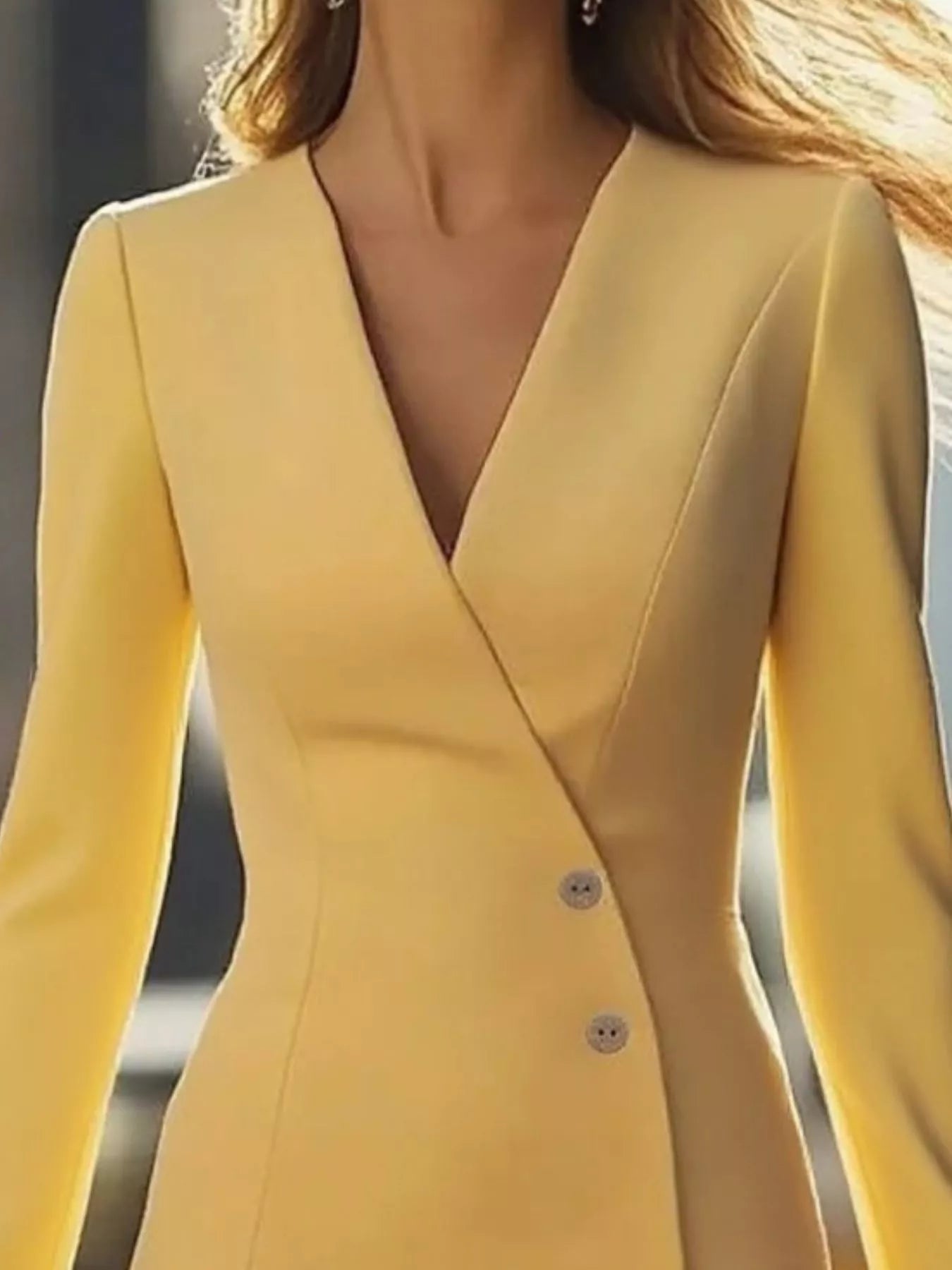 Long Sleeve Blazer Dress with Button Detail – US Zona Markeplace Long Sleeve Blazer Dress with Button Detail – US Zona Markeplace