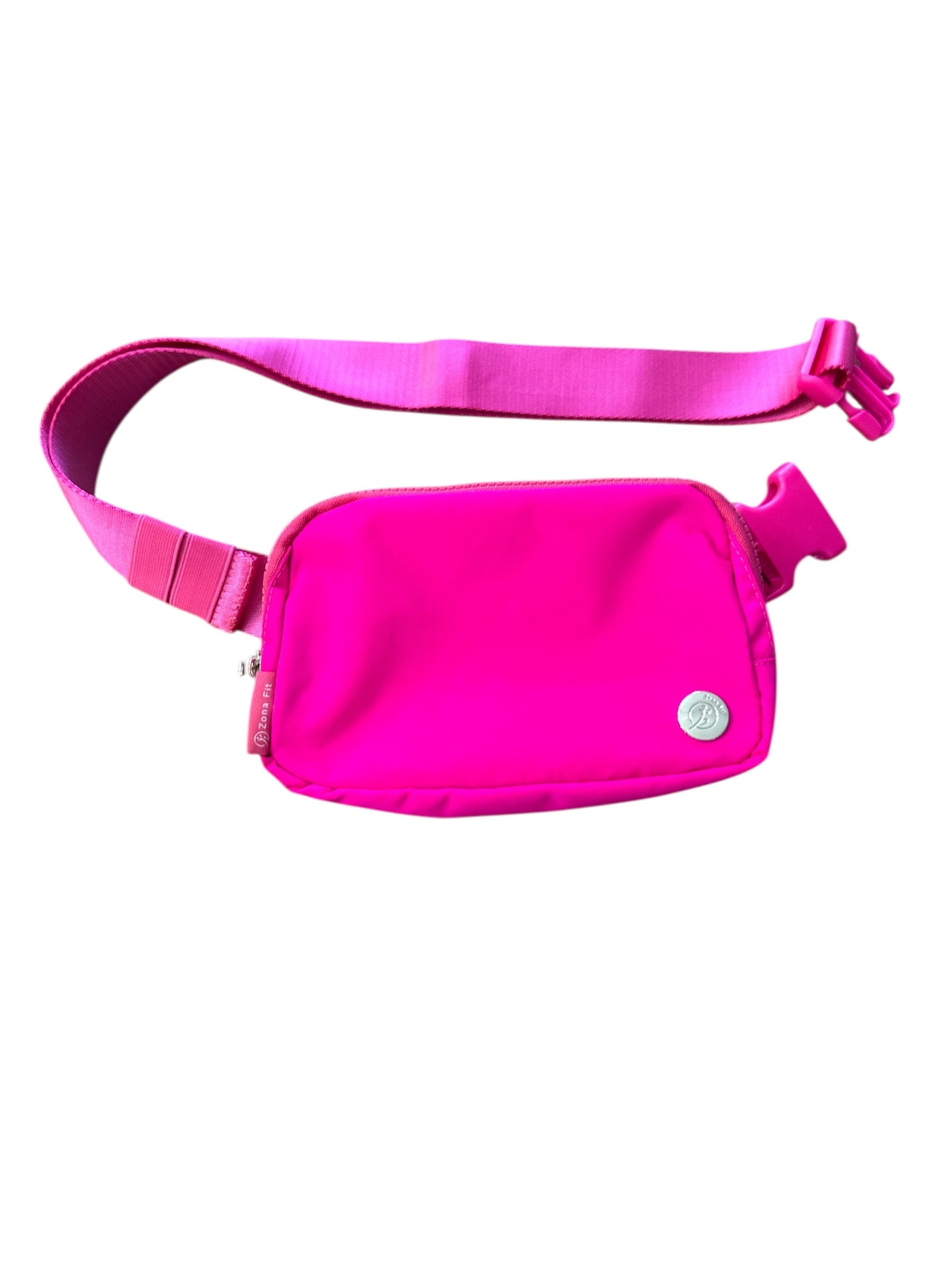 Zona Fit Belt Bag for Women – Two-Way Zipper Crossbody Fanny Pack with Adjustable Strap and Recycled Fabric (Black, Fuchsia, Beige)
