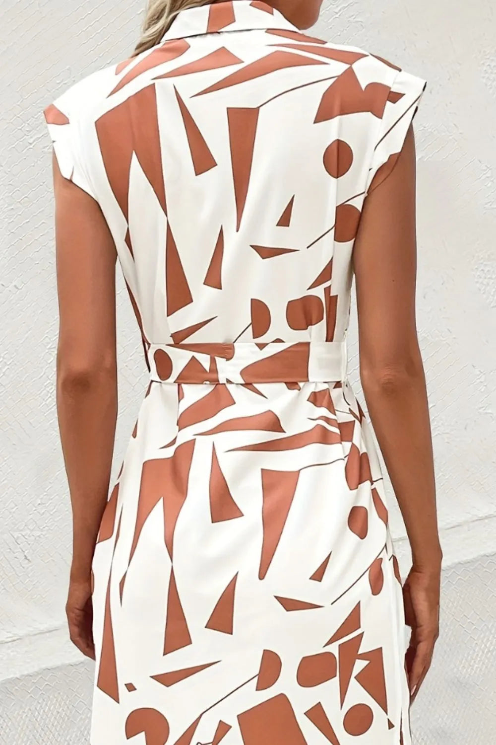 Printed Cap Sleeve Tie Waist Dress – US Zona Markeplace Printed Cap Sleeve Tie Waist Dress – US Zona Markeplace